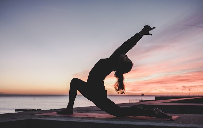 Wellness and yoga activity at sunrise